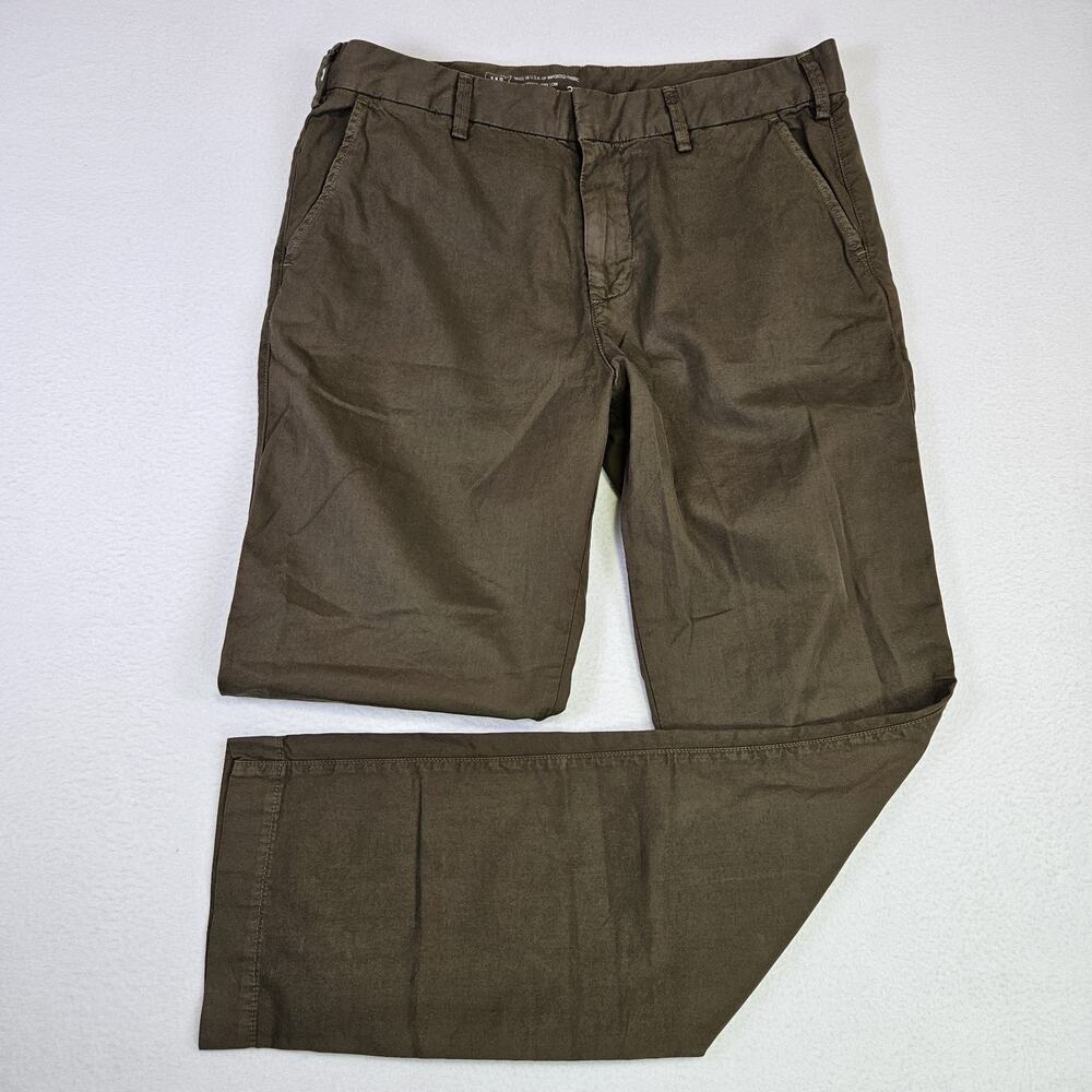 SKU Twill Original Chino Pant Men 34 Save Khaki United Tapered Made in USA Green